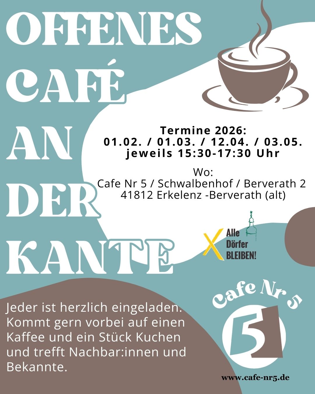 Flyer für Cafe an der Kante
