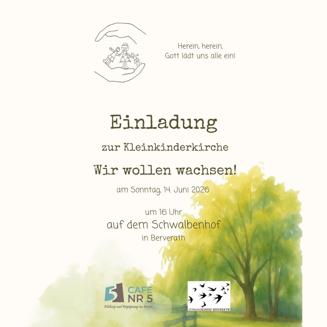 Einladung zur Kleinkinderkirche am 14.06 ab 16.00 Uhr auf dem Schwalbenhof