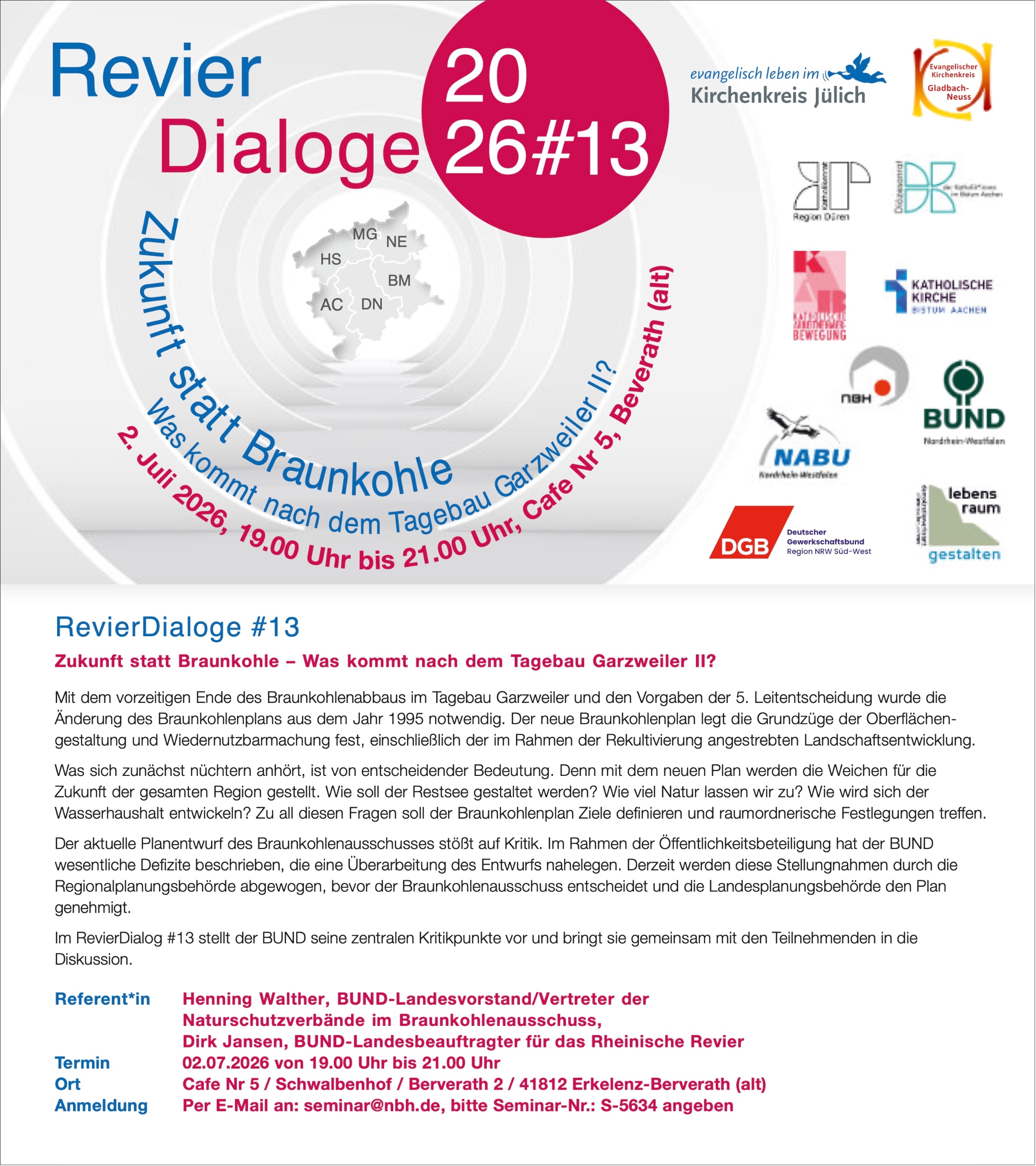 RevierDialog#13 am 02.07 von 19.00 - 21.00 Uhr im Cafe Nr 5 / Schwalbenhof / Berverath 2 / 41812 Erkelenz-Berverath (alt)