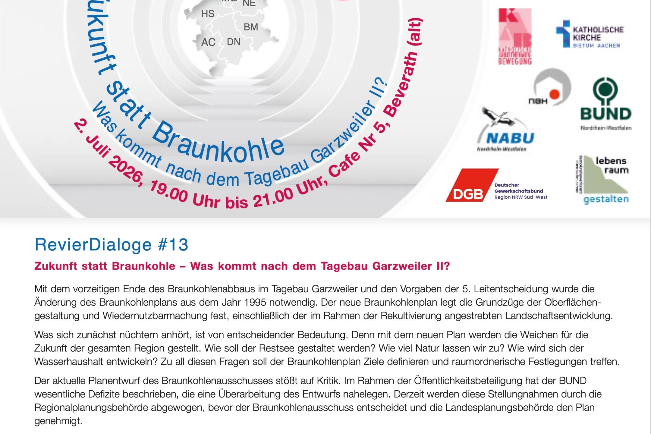 RevierDialog#13 am 02.07 von 19.00 - 21.00 Uhr im Cafe Nr 5 / Schwalbenhof / Berverath 2 / 41812 Erkelenz-Berverath (alt)